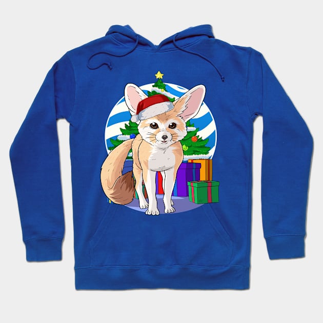 Fennec Fox Santa Xmas Christmas Tree Hoodie by Noseking